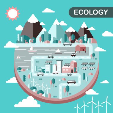 Ekoloji şehir manzarası 
