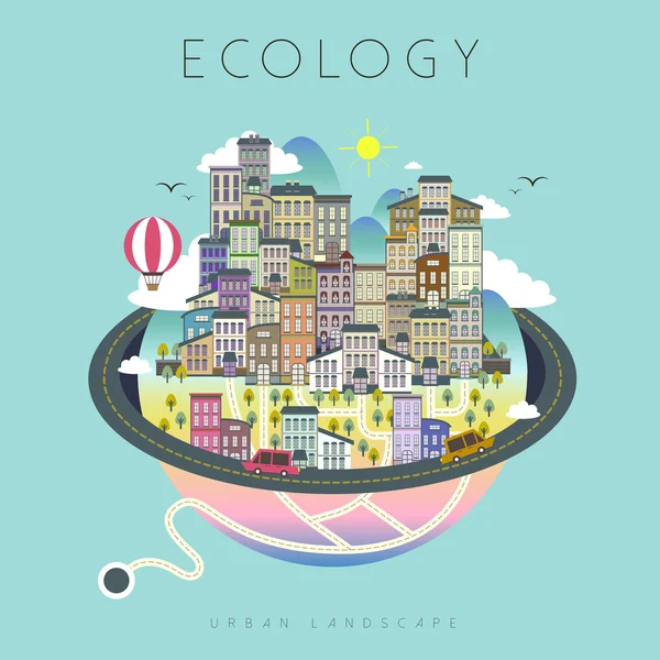 Ekoloji kentsel yaşam — Stok Vektör