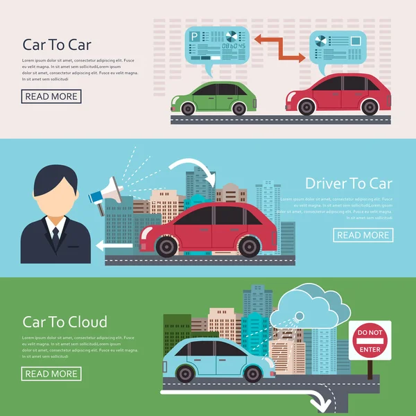 自動車の概念で Iot — ストックベクタ