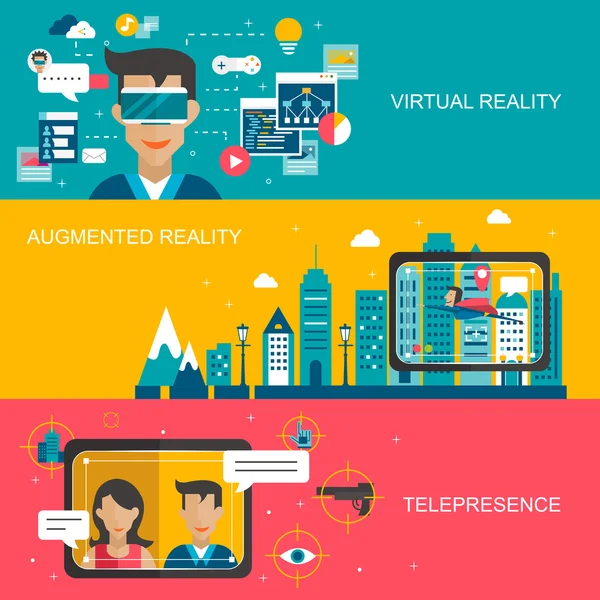 Concepto de realidad virtual — Vector de stock