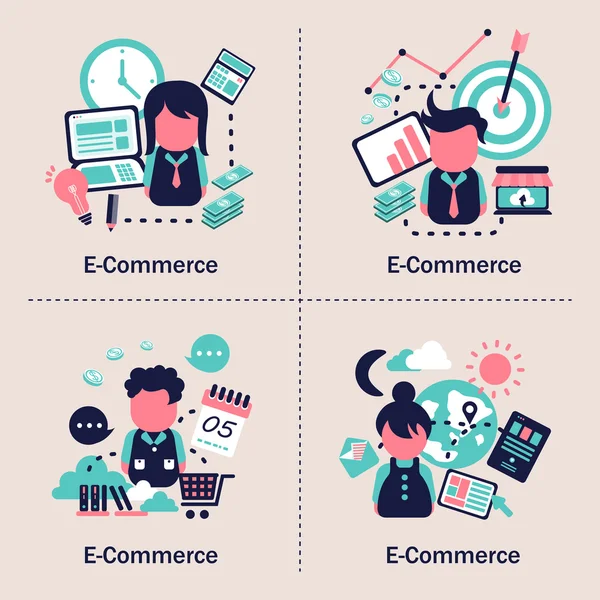 Konzeption des E-Commerce — Stockvektor