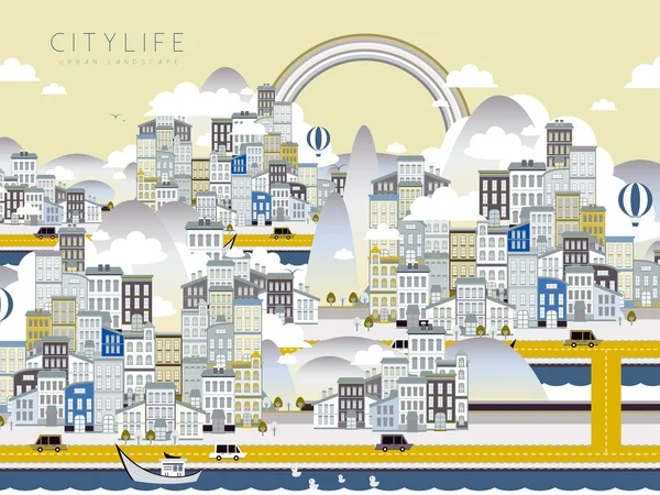 Krásný městský život — Stockový vektor