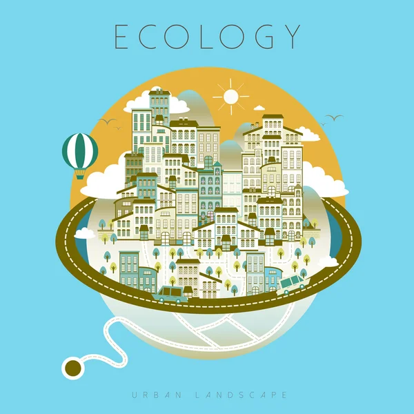 Krásné ekologie měst — Stockový vektor