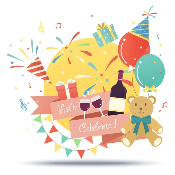 Fête d'anniversaire célébration — Image vectorielle