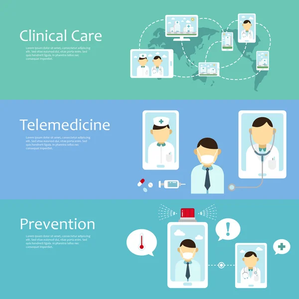 Coleta de conceito de telemedicina — Vetor de Stock