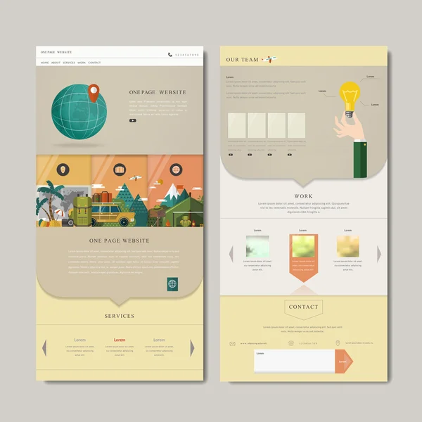 Härlig en sida webbplats mall — Stock vektor