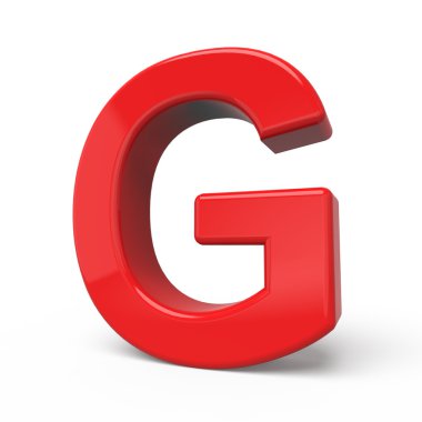 3D parlak kırmızı harf G