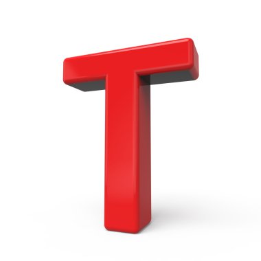 3D parlak kırmızı mektup T