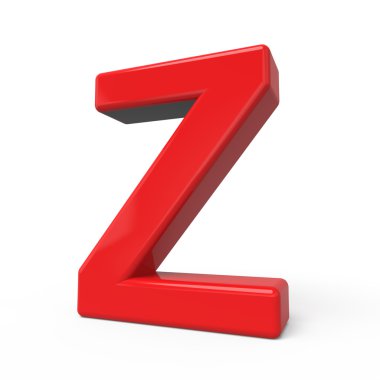 3D parlak kırmızı harf Z