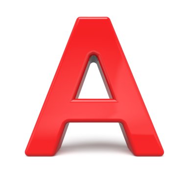 3d glossy red letter A 
