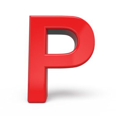 3D parlak kırmızı harf P