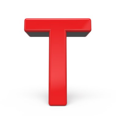 3D parlak kırmızı mektup T