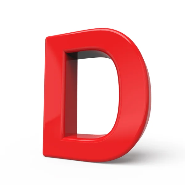 3D-glanzende rode letter D — Stockfoto