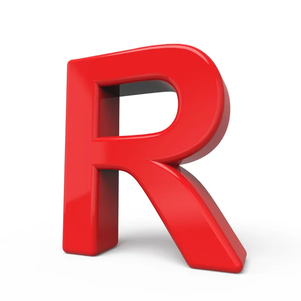 3d rosso lucido lettera R — Foto Stock