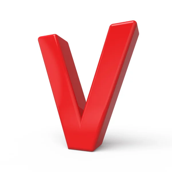 3d glossy red letter V — Stock Photo, Image