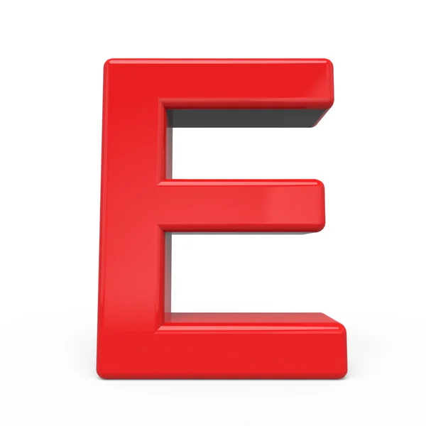 3D-glanzende rode letter E — Stockfoto