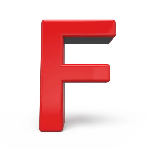 3d глянцева червона літера F — стокове фото