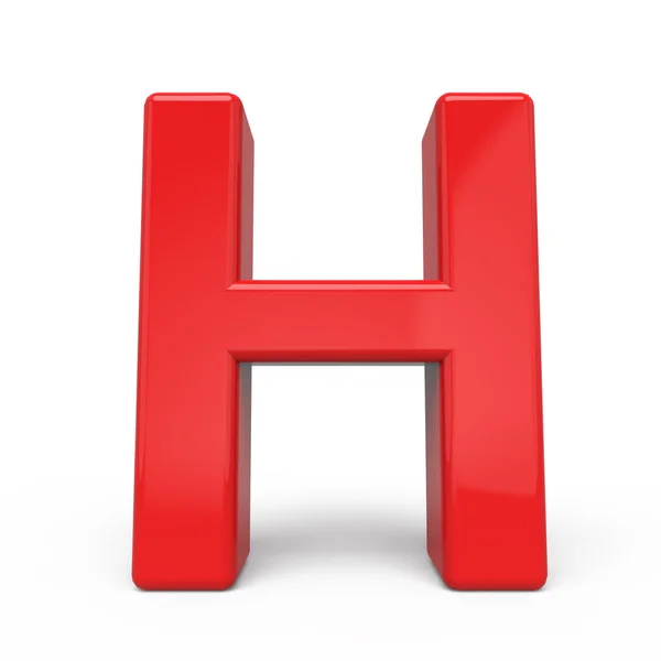 3D parlak kırmızı harf H — Stok fotoğraf