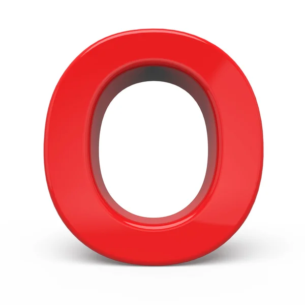 3d glossy red letter O — Stock Photo, Image