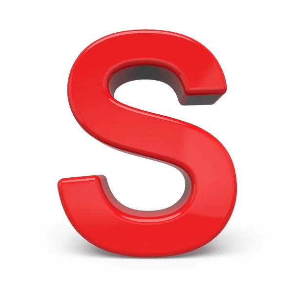 3D-glanzende rode letter S — Stockfoto