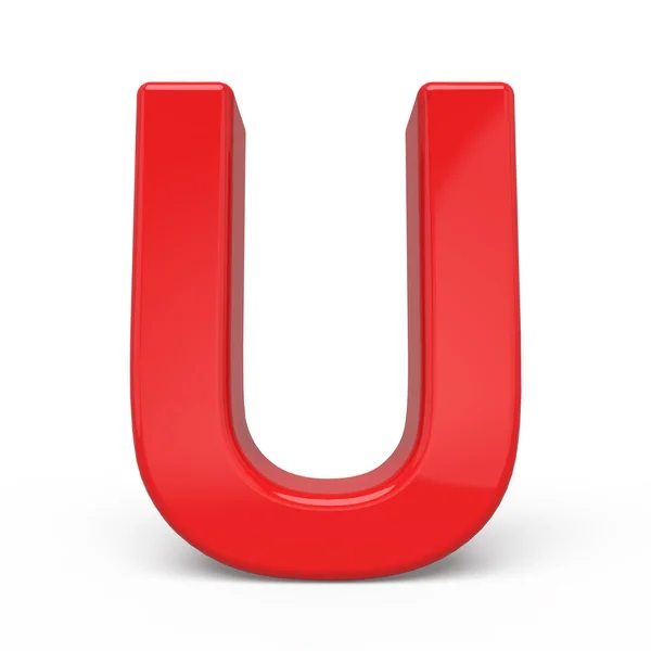 Блестящая красная буква U — стоковое фото