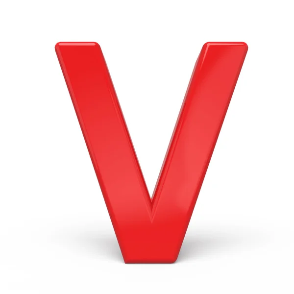 3d glossy red letter V — Stock Photo, Image