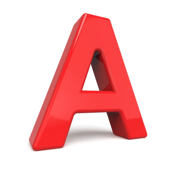 3D lesklé červené písmeno A — Stock fotografie
