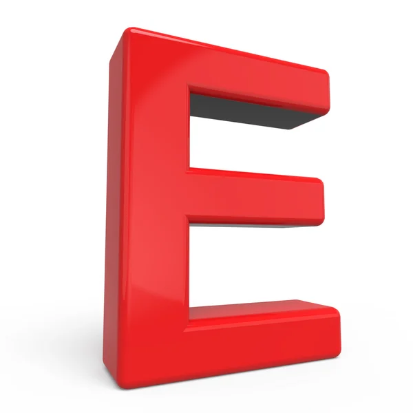 3D-glanzende rode letter E — Stockfoto