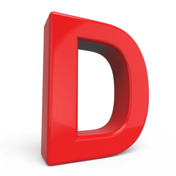 3d 光泽红色字母 D — 图库照片