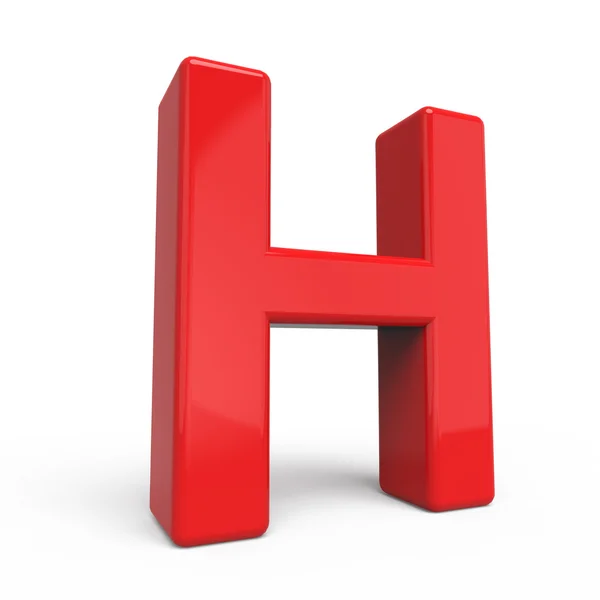 3D glänzend roter Buchstabe h — Stockfoto