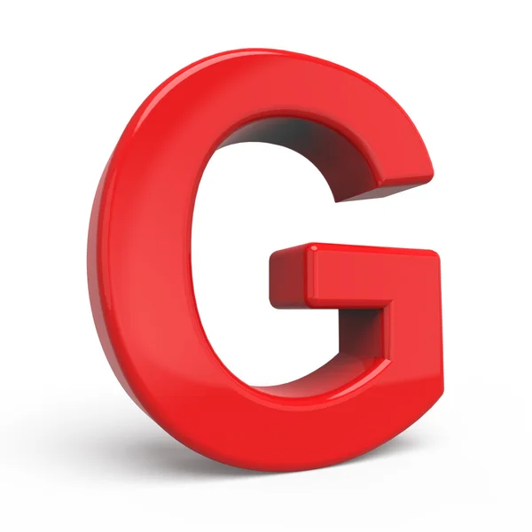 3D lesklé červené písmeno G — Stock fotografie