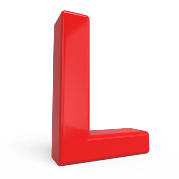 3d glossy red letter L — Stockfoto