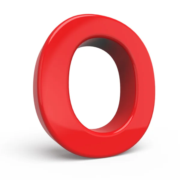 3D lesklé červené písmeno O — Stock fotografie
