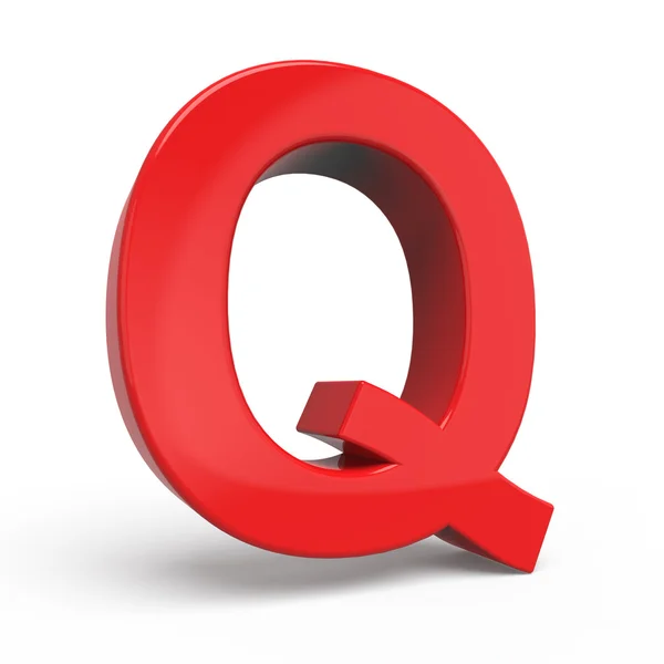 3d glossy red letter Q — Stockfoto