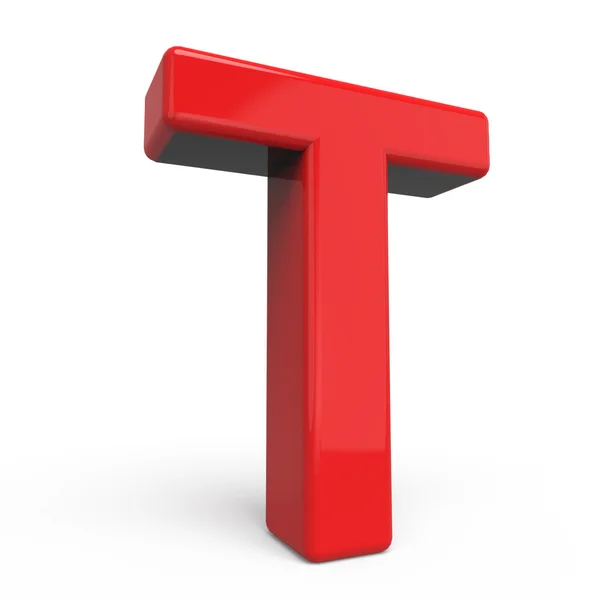 3d glossy red letter T — Stock Photo, Image