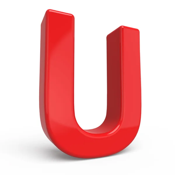 3d глянцева червона літера U — стокове фото