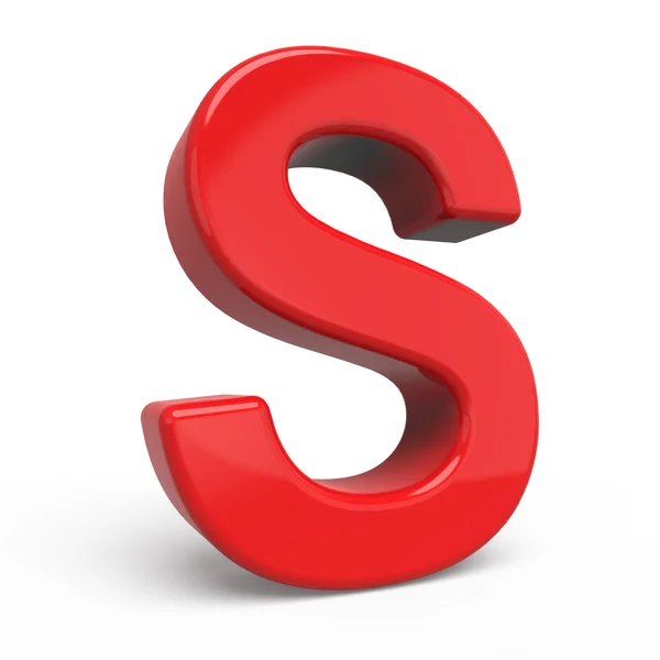 3D błyszczącą czerwoną literą S — Zdjęcie stockowe