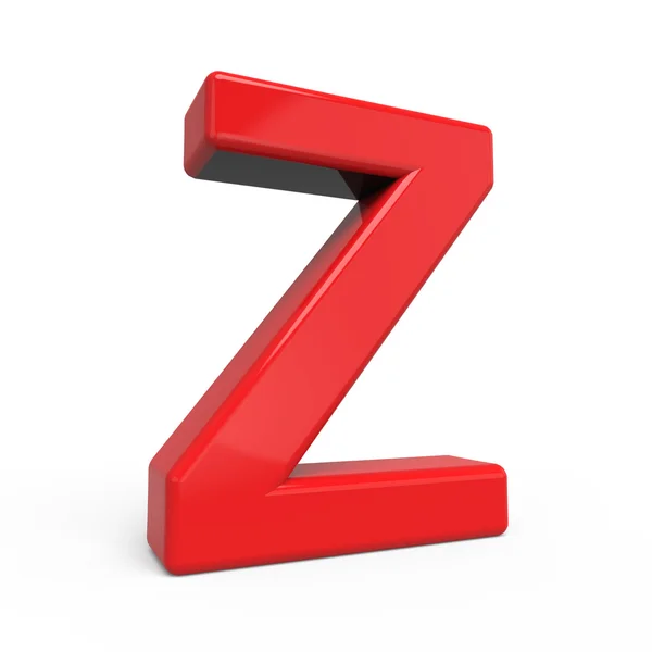 3D parlak kırmızı harf Z — Stok fotoğraf