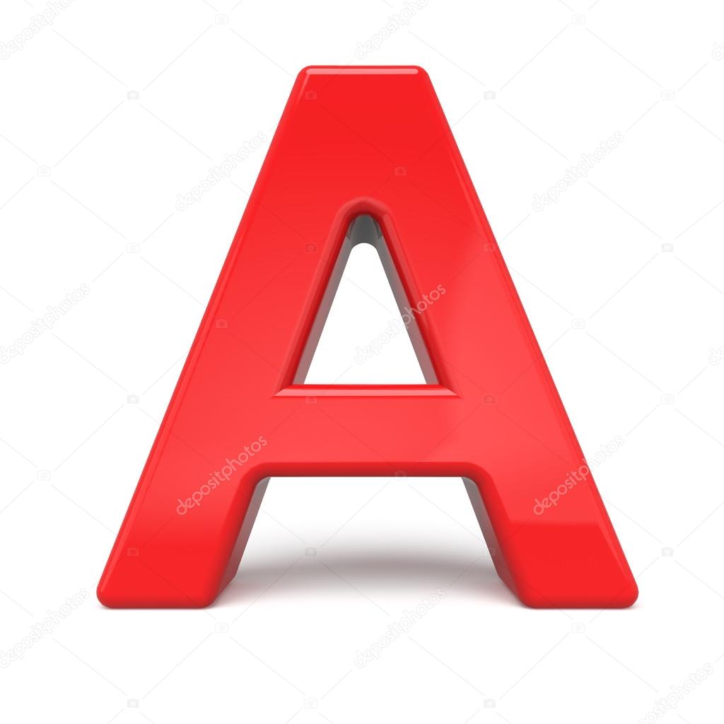 3d glossy red letter A 