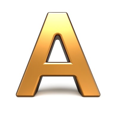 A 3D mat altın harfi