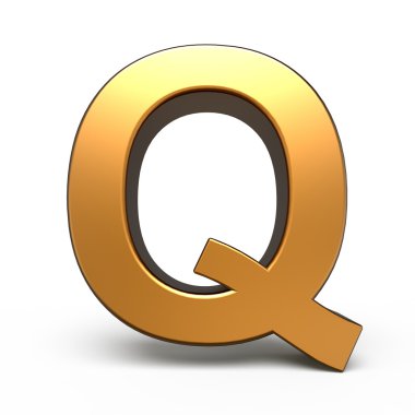 3D mat altın harf Q