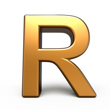 3D mat altın harf R