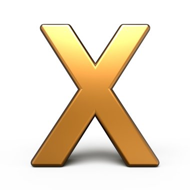 3D mat altın harf X