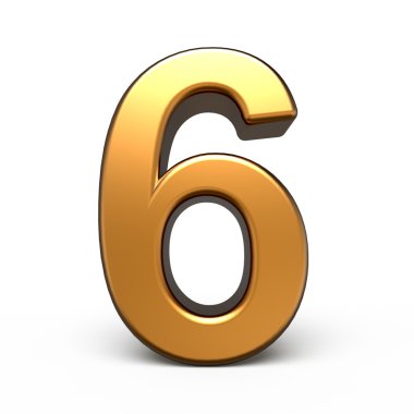 3D mat altın sayı 6