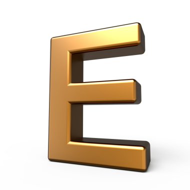 3D mat altın harf E