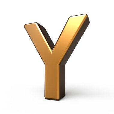 3D mat altın harf Y