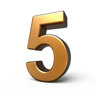 3D mat altın sayı 5