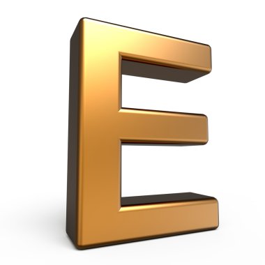 3D mat altın harf E