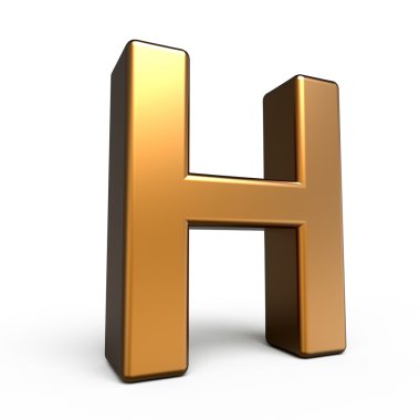 3d matte gold letter H