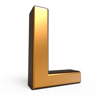 3D mat altın harf L